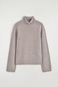 Taupe Ribbed Mock-Neck Sweater
