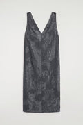 Charcoal V-Neck Sleeveless Midi Dress